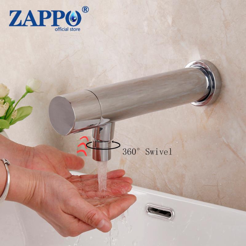 

ZAPPO Automatic Hands Free Touch Sensor Basin Sink Cold Tap Faucet Lavatory Bathroom Faucet Wall Mount Sensor