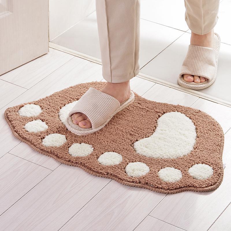 

Bathroom non-slip mat carpet size feet bathroom absorbent non-slip mat into the door bedroom cartoon lovely carpet ZM11061, Gray