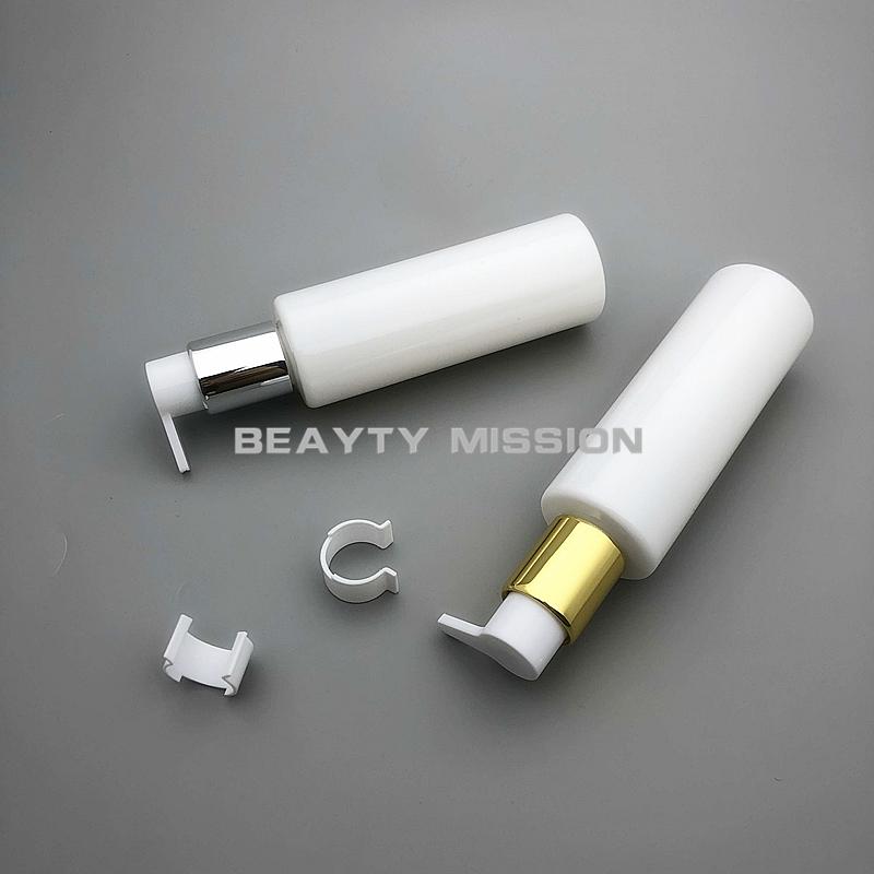 

BEAUTY MISSION 150ml X 36 empty white lotion cream plastic bottle with gold/silver lotion pump,150cc shampoo bottle container