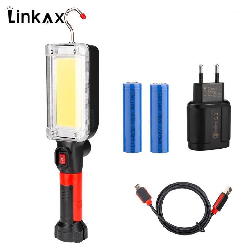 

Portable Lantern LED COB Magnetic Work Lighting Linternas USB Rechargeable 18650 Battery for Camping Night Fishing1