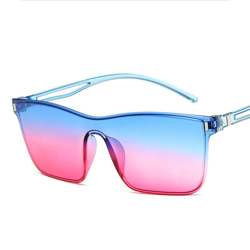 

Oversized Square Sunglasses Women 2020 Yellow Orange White Green Blue Big Large Rimless Frameless Eyeglasses Trending UV400