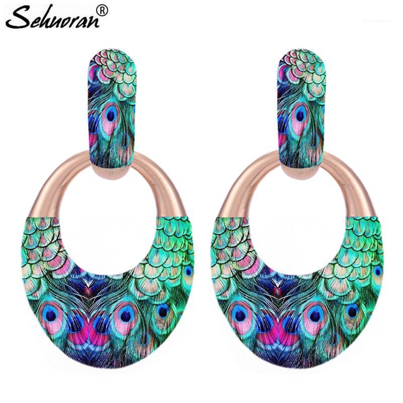 

Sehuoran Oval Pendients Boho Drop Earrings For Woman Big Earrings Statement Fashion Jewelry1