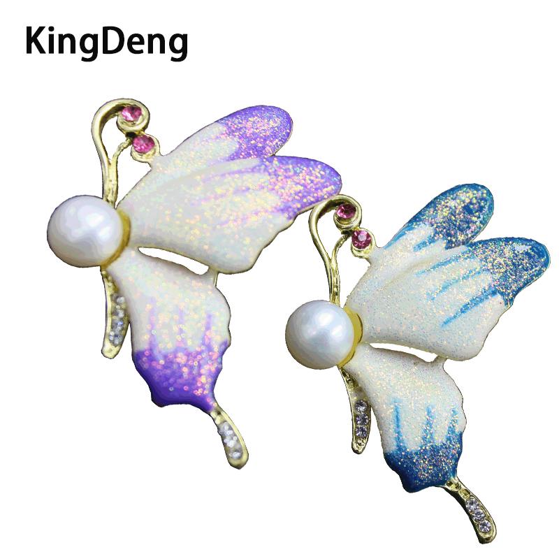 

KingDeng Butterfly Brooches Pearl for Women Accessories Cute Gifts Enamel Pins Enamel Brooch Kids Jewelry Unisex Animal