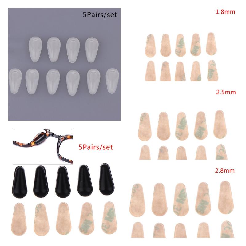 

Sunglasses Frames 5Pairs Glasses Nose Pads Silicone Water Drop/Round Shaped Anti-Slip Eyeglass Massage Nosepad