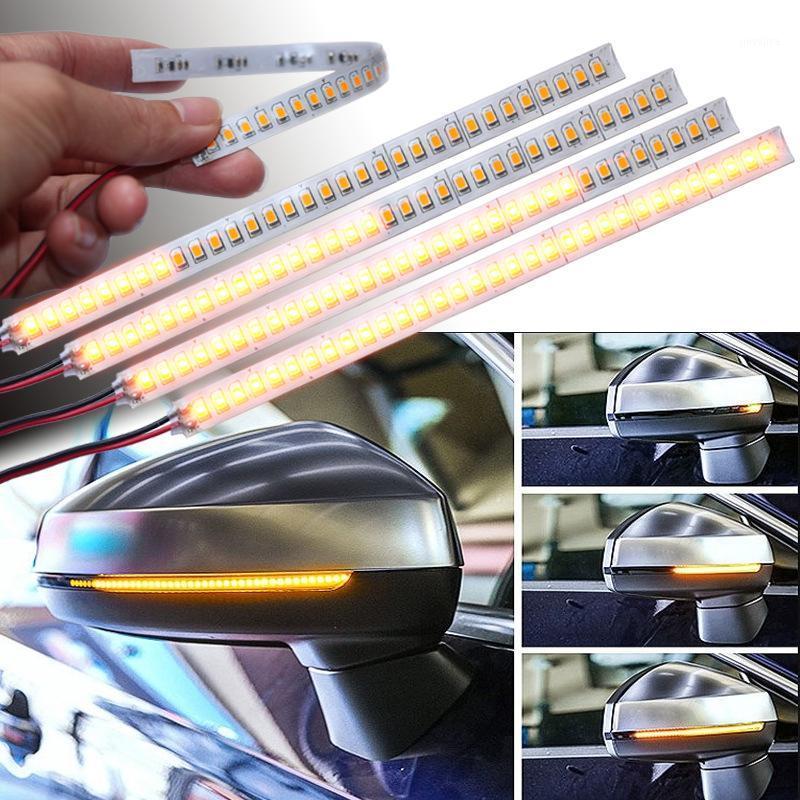 

Car Rearview Mirror Indicator Lamp Streamer Strip Flowing Turn Signal Lamp Amber LED Car Light Source 28 SMD1, As pic