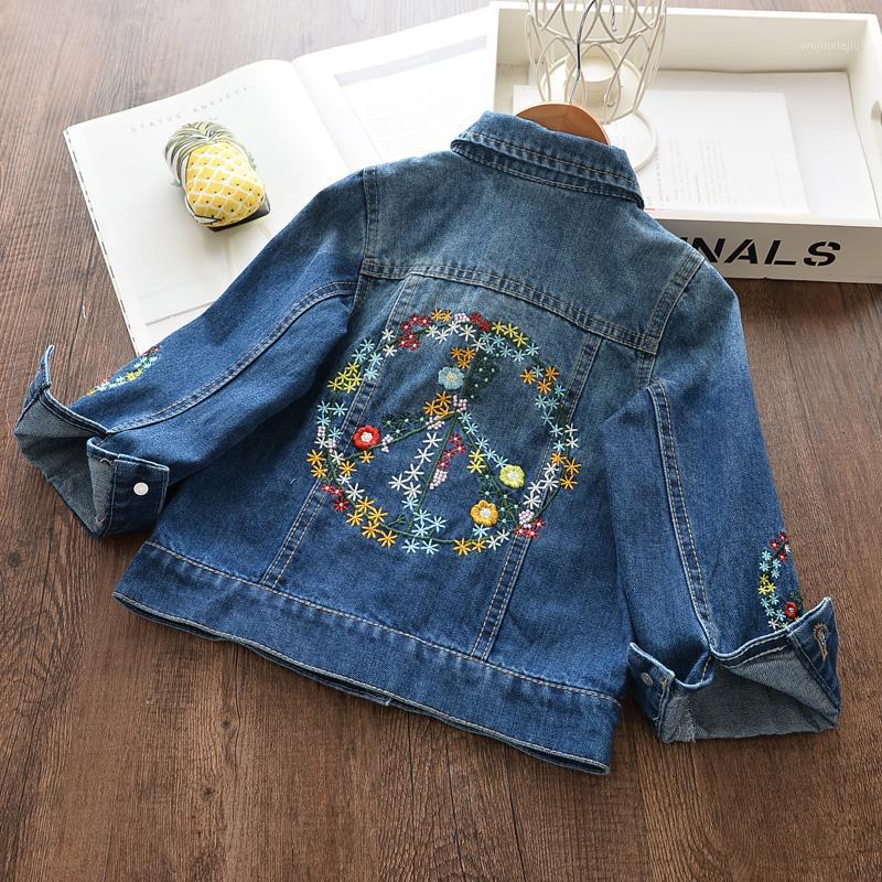 

Girls Denim Coats New Spring Brand Girl Coats Casual Embroidery Children Clothing 3 8 Years Kids Jackets for girls1, Ax1273 blue