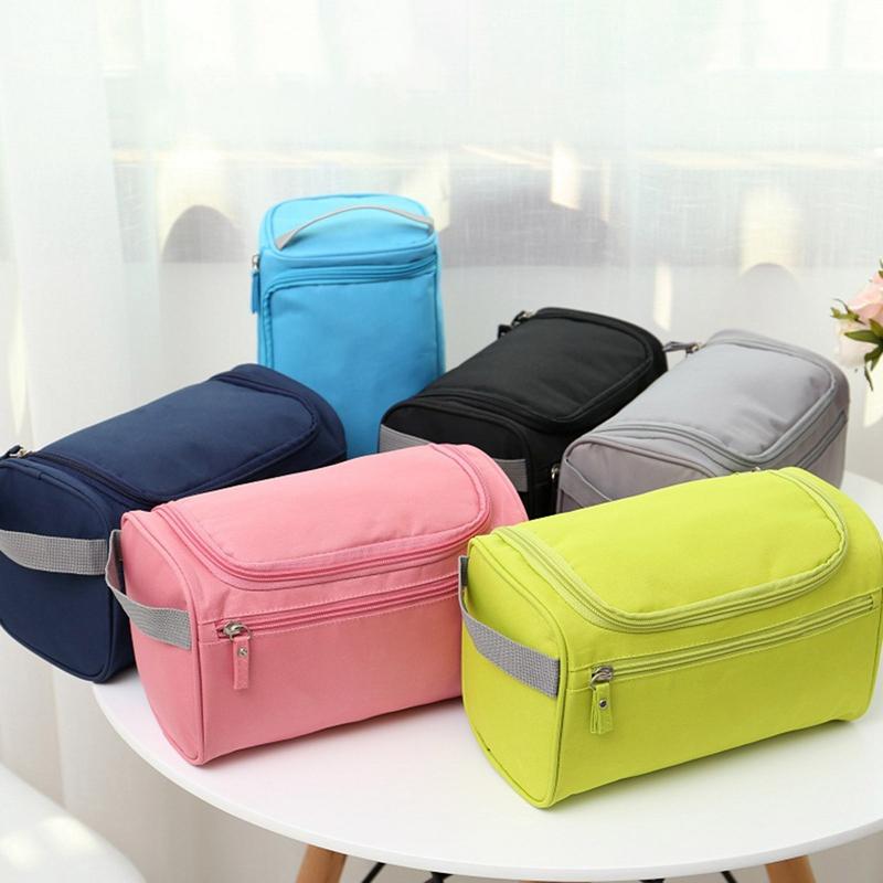 

1 Pc Large Woman Men Washing Bag Waterproof Oxford Cosmetic Bag Travel Makeup Beauty Cosmetic Toiletry Kit Necessaires, Gy