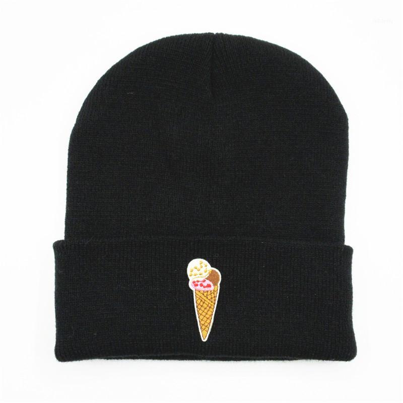 

LDSLYJR ice cream embroidery Thicken knitted hat winter warm hat Skullies cap beanie for men and women 1101
