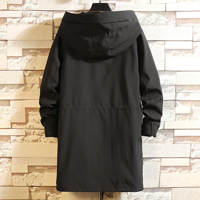 

2021 From New Autumn Men's Cotton with Hood Masculine Proof Coats Long Men M-6xl F3MS, Black
