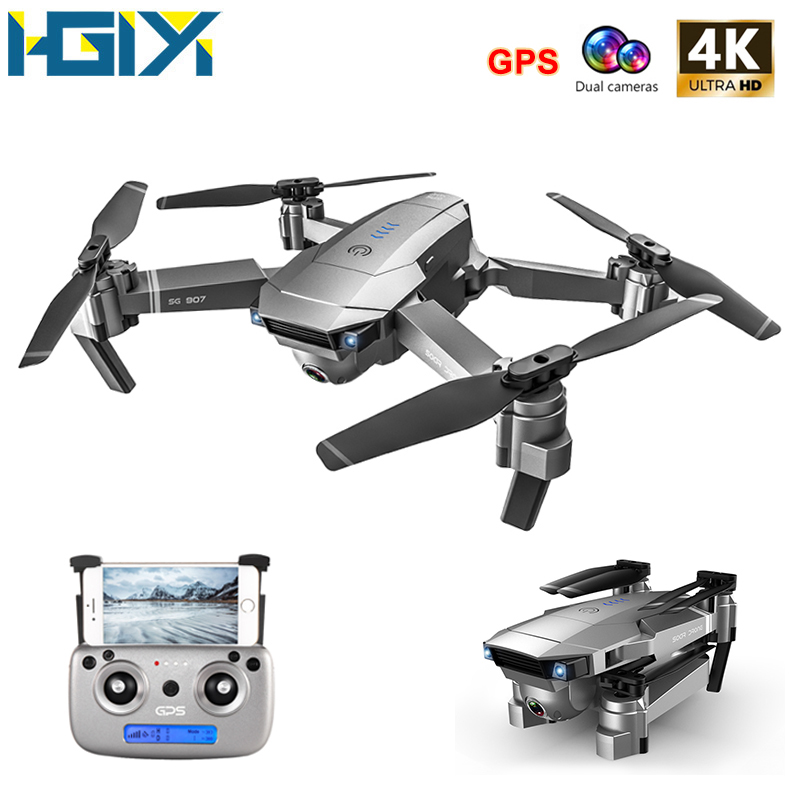 

HGIYI SG907 SG901 GPS Drone 1080P 4K HD Dual Camera Optical Flow WIFI FPV Professional RC Drone Foldable Quadcopter Helicopter, Silver