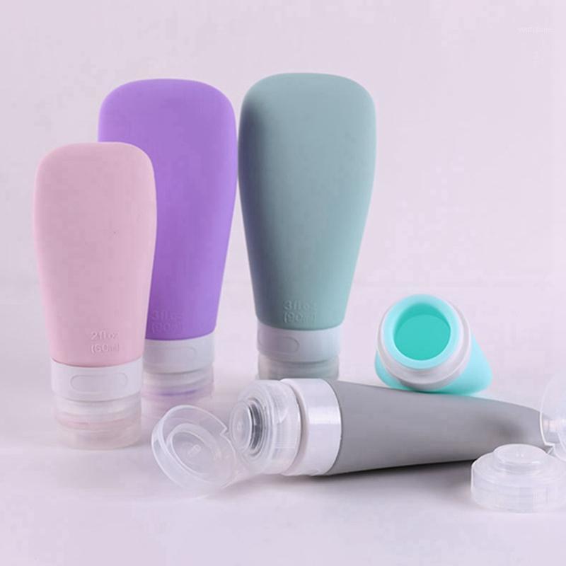 

1Pcs 60ml 90ml Silicone Refillable Bottle Travel Shampoo Bottle Lotion Travel Packing Press Bottles Portable Cosmetic Container1