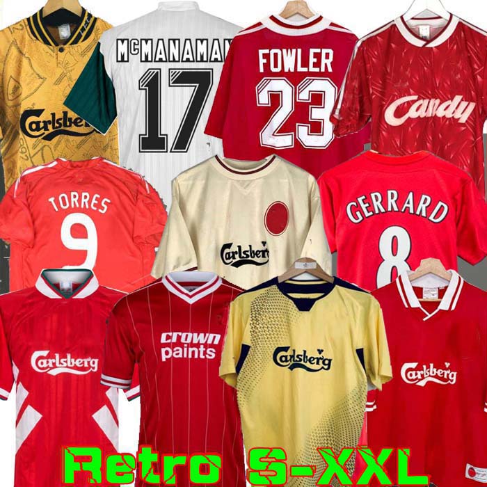 

04 05 Retro Soccer Jersey Gerrard 1982 FOWLER DALGLISH Football Shirts TORRES 1989 Maillot 06 07 Barnes 08 09 Rush 97 95 96 93 McMANAMAN 85, 00 01 home