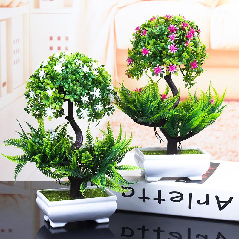 

1PCS Colorful Artificial Plants Bonsai Small Tree Pot Plants Fake Tree Bonsai for Home & Garden Decoration1, Pink
