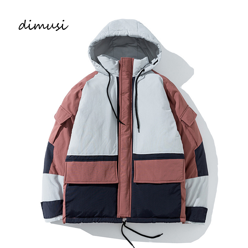 

Winter Men's Bomber Jacket Fashion Anorak Warm Padded Coats Casual Windbreaker Thermal Slim Jackets Clothing, Red