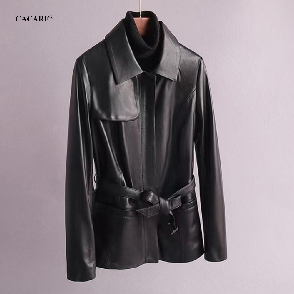 

SALE Women's Winter Real Sheepskin Coat Natural Leather Down Jacket Female Coats F0083 Black Green -2XL Fast Shipping