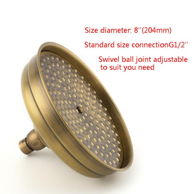 

Bathroom Bath Rainfall Sprayer 8 inch Round Antique Red Copper Brass Shower Head Rain Shower Head