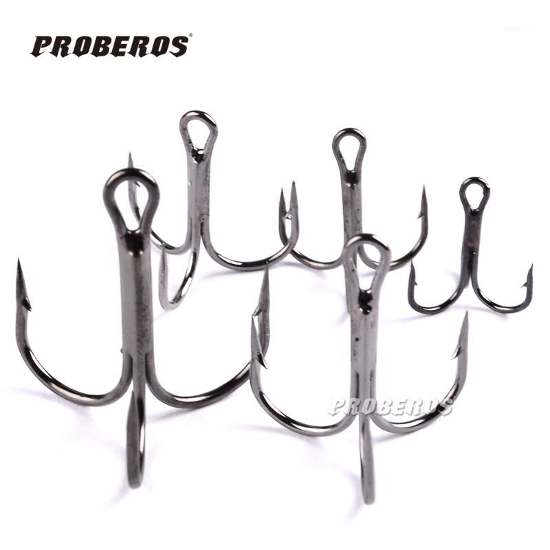 

Wholesale-100pc 4# fishhook High Carbon Steel Treble Hooks Black/Silver/Brown Color fishing Hook Corrosion Seawater Hook1