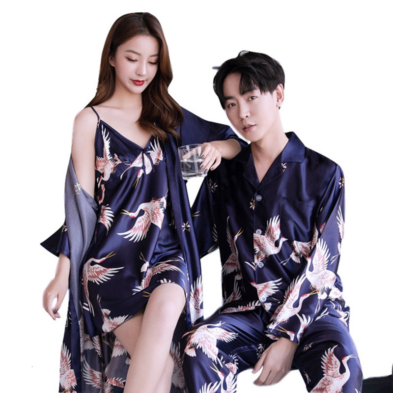 

2021 New Sets of Girls'pajamas Spring Printinig Loosed Female Sweater Plus Size Three-quarters Casual Ladies' Sleepwear G2mi, Blue