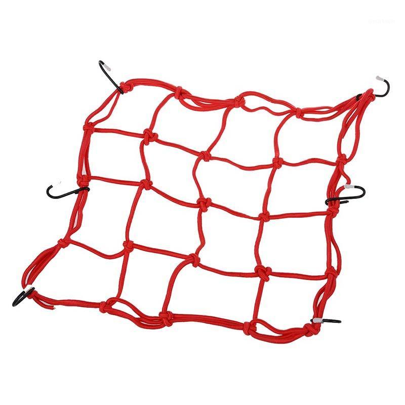 

Motorbike Motorcycle Cargo 6 Hooks Hold Down Web Net Bungee Storage Carrier Red1, Red