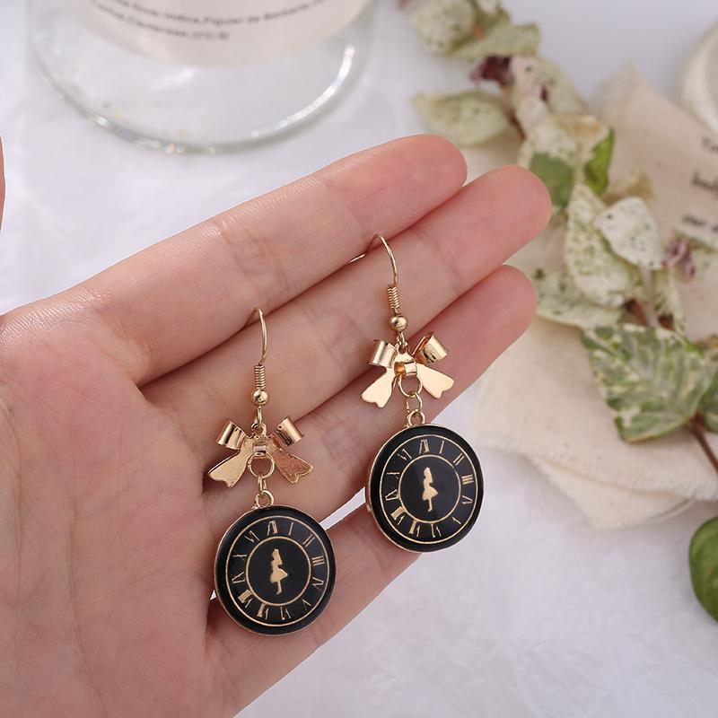 

Dangle & Chandelier Shamir Bohemian Senior French Feeling Bowknot Earrings Sweet Little Girl Black Dial Elegant Eardrop Woman Birthday Gift