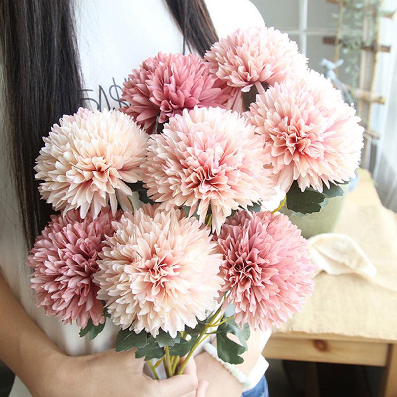 

Dandelion Flower Ball Simulation Road Cited Artificial Flower Wall Fake Home Decoration Wedding Holding, 56.5cm light purple