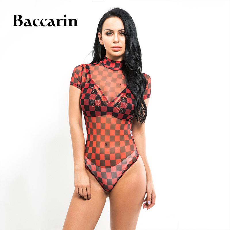 

Sexy Bodysuits 2020 Summer Turtleneck Short Sleeve Serpentine Print Bodysuit Bodycon Combinaison Femme Playsuit, Red
