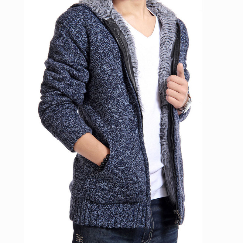 

2021 New Thickest Velvet with Hoodie Christmas From the Cardigan Men Sweater Hot Shirt Winter Clothes 53XZ, Gray light