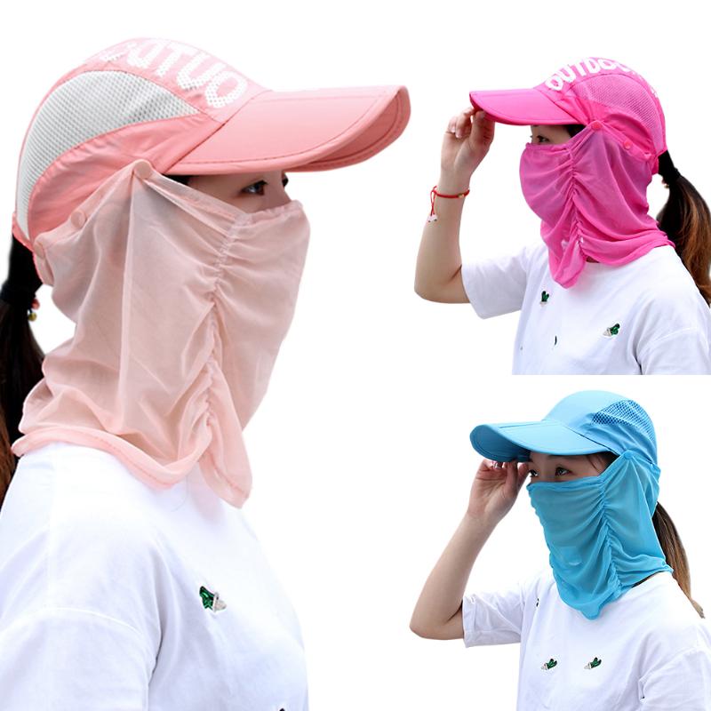 

Women Sun Baseball Hat Fishing Hat Outdoor Camping Visor Folding Face Neck Cover for Outdoor Travelling Decoration, Blue