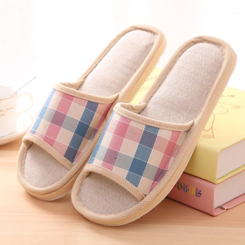 

Women Indoor Warm Slippers Women's Fashion Casual Couples Gingham Home Slippers Indoor Floor Flat Shoes 2020 new1, Pink