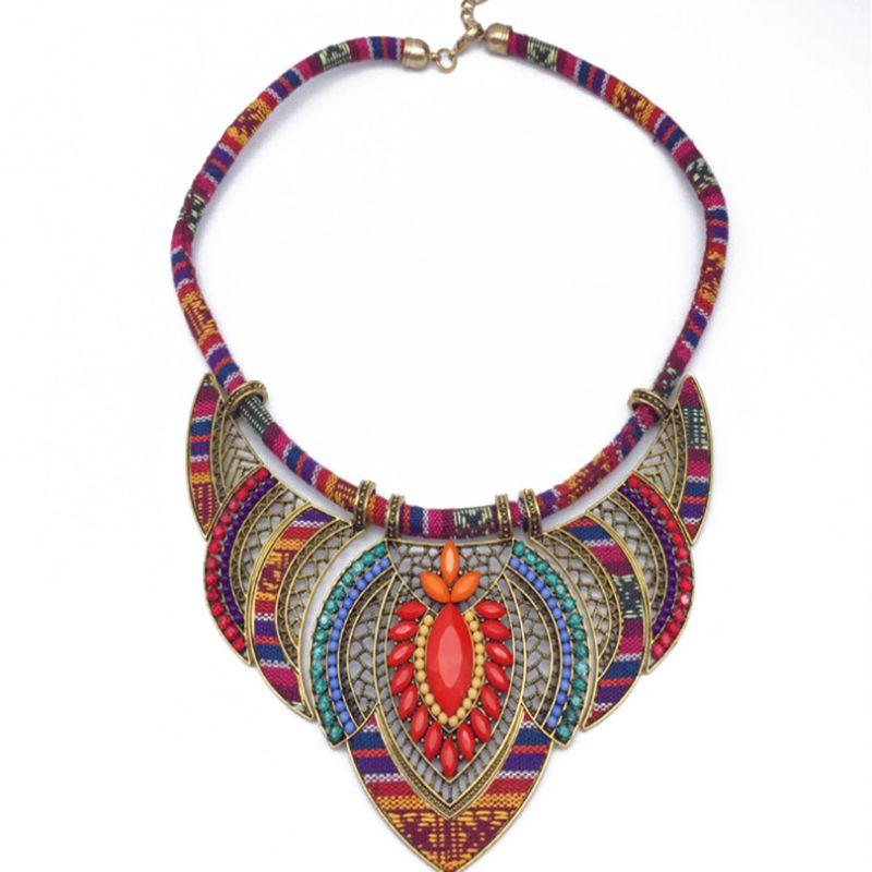 

Chunky Bib Statement Torque Choker Bohemia African Egypt Tribal Necklaces