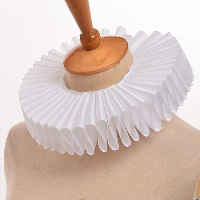 

Neck Ties 2021 Womens Victorian Renaissance Ruffled Collar Satin Clown Cosplay Choker1