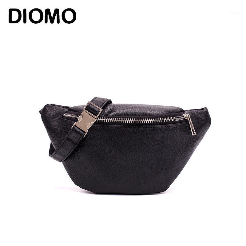 

DIOMO 2020 New Arrival PU Leather Fanny Packs Waist Pack for Women Fashion Traveling Bags High Quality Bum Bag White Black1, Black