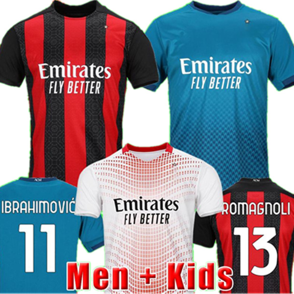 

20 21 AC jersey milan Rossoneri Fans soccer jerseys IBRAHIMOVIC TONALI REBIC ROMAGNOLI ÇALHANOGLU football shirts men kid Uniformi POLO, Color 9