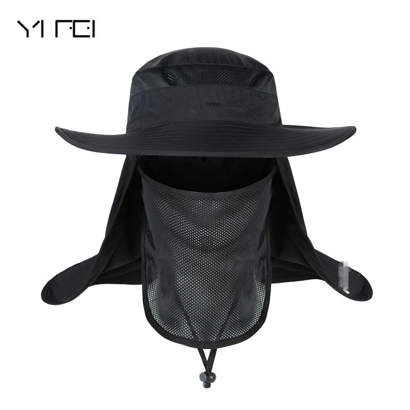 

YIFEI Waterproof Big Bucket Hats with a wide brim New Summer wind-proof Sun Hat SPF 30+ UV Protection Fishing Hat Fisherman Cap Y200714, Camouflage