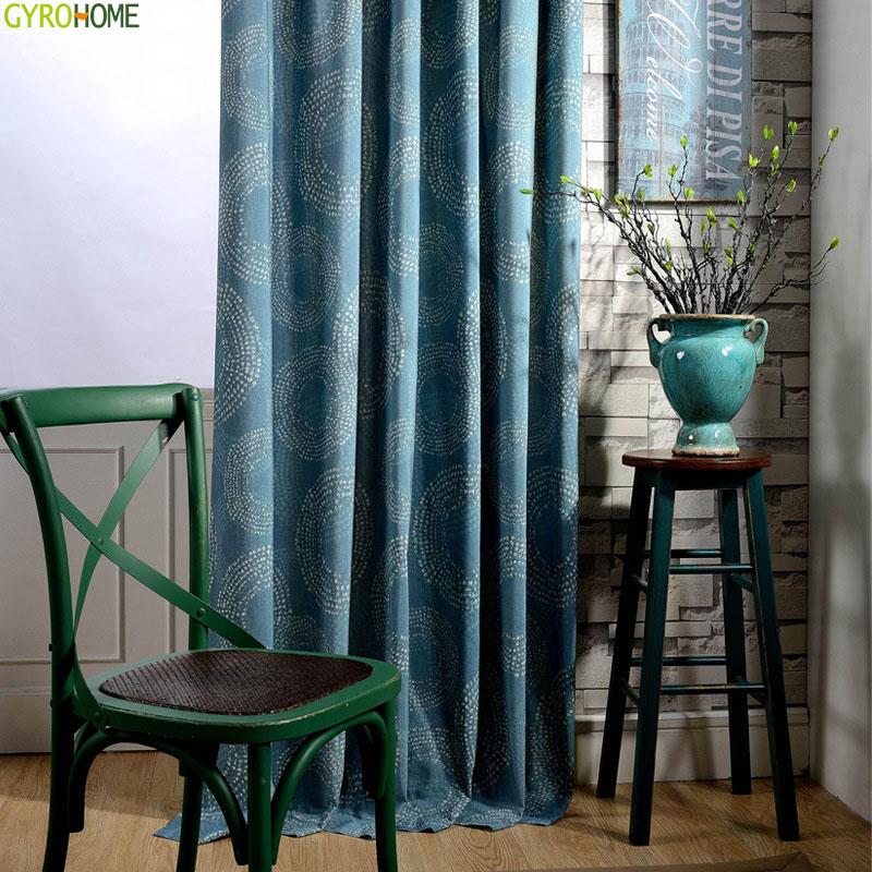 

Modern Style Tulle Minimalist Linen Curtains for Bedroom Blackout Drapes For Living Room, Blue