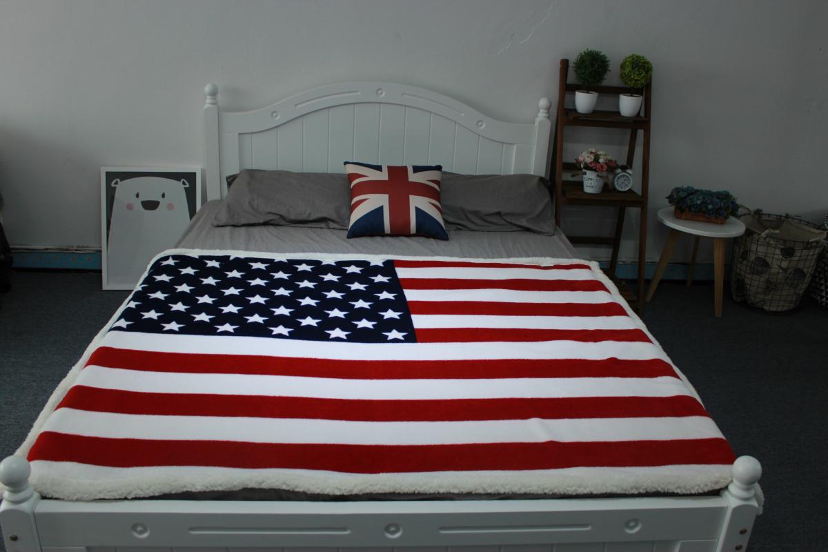 

Sugan Life British union jack American star flag Canadian flag flannel double blanket Free shipping