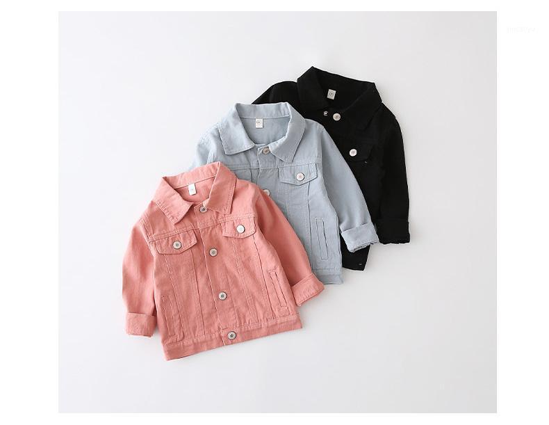 

Little Boys Long Sleeve Washed Cotton Jacket Spring Autumn Fashion Buttons Down Lapel Coat Solid Color Soft Comfortable and Warm1, As pic