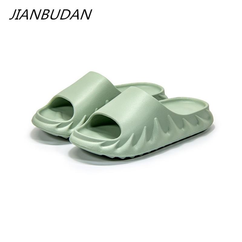 

JIANBUDAN New Home shoes EVA Thick bottom soft Bathroom slippers Women's Men's Summer Indoor Slippers Women outdoor Slides, Yellow