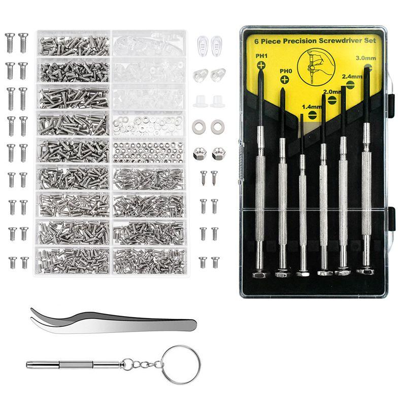 

Eyeglass Repair Kit Sunglasses Repair Kit With Nose Pads Screws Screwdriver Tweezers For Watch Clock Spectacle