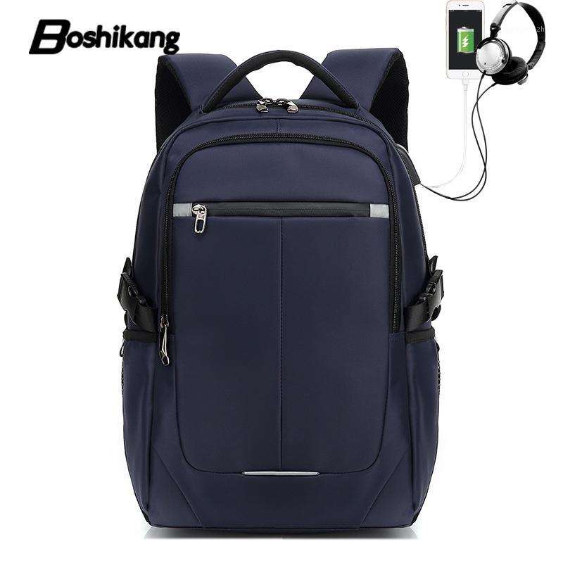 

Boshikang 15"17" Laptop Backpack USB Charge Computer Backpacks Waterproof Bag High Quality Travel School Backpack for Male1, Blue
