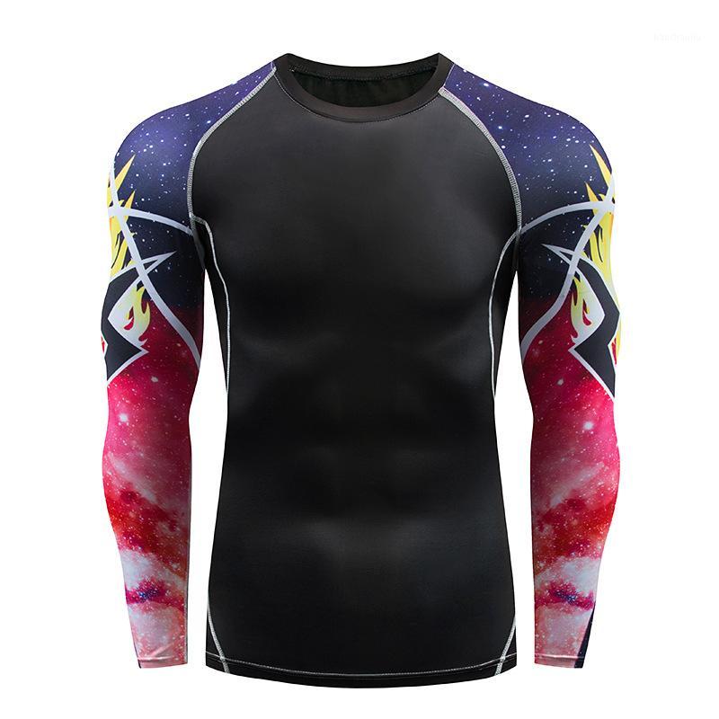 

New Men' Sports Fitness Clothes Quick-Drying Moisture Wicking Fitness Outdoor Running Tattooed Arm Tights T-shirt1, 07