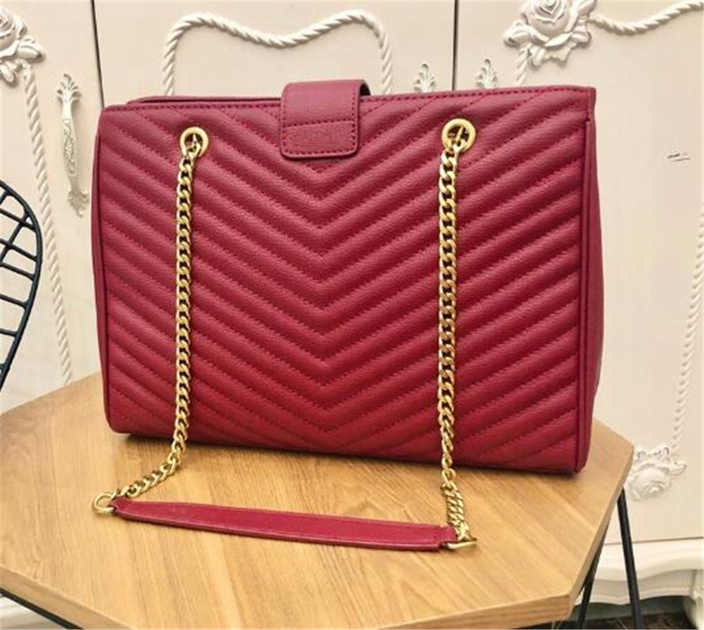 

Hot Bag Bags X Large Genuine V Leather Shape Caviar Jumbo Chain Double Flaps Shoulder Quilted Classic 32CM Shopping Messenger Hand Dukku, Red;black