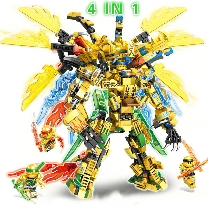 

Ninjago 2020 Ninja Dragon Blocks 4in1 Gold Saints Buiding Bricks KAI JAY ZANE Figures Model Set Education Toys for Children 1008