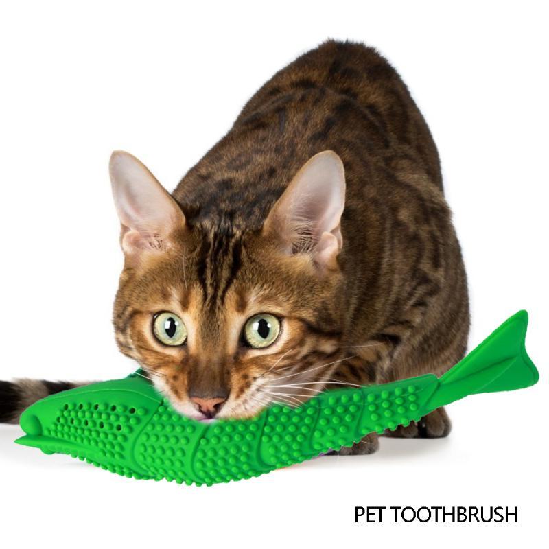 

2021 Cat Toothbrush Chew Catnip Toy Crayfish Shape Kitten Teeth Cleaning Dental Care Pet Teeth Cleaning Product