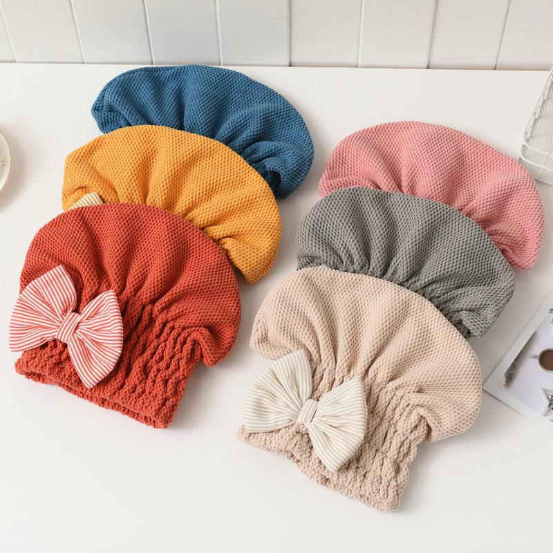 

1Pcs For Women Quick-drying Hair Cap Dry Hair Towel Super Absorbent Coral Velvet Bath Accessories Portable Shower Caps