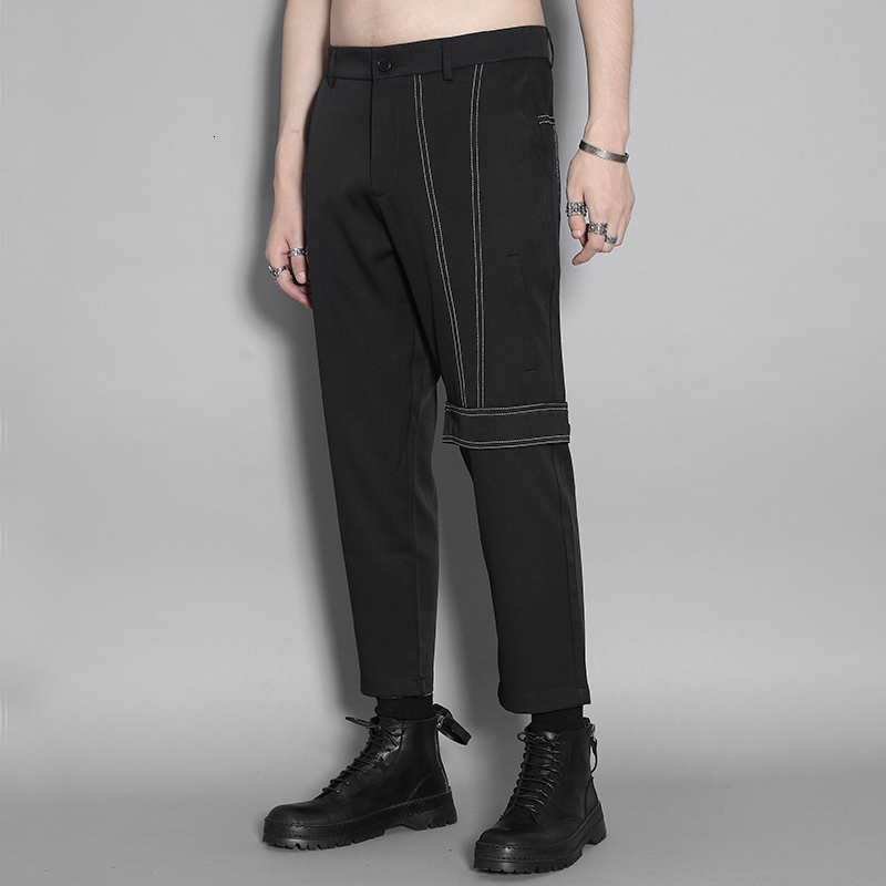 

2021 New S-. Original Popular Summer Port Winds Retro Personality Draping Line Nine Minutes Casual Straight Pants S5GY, Black.