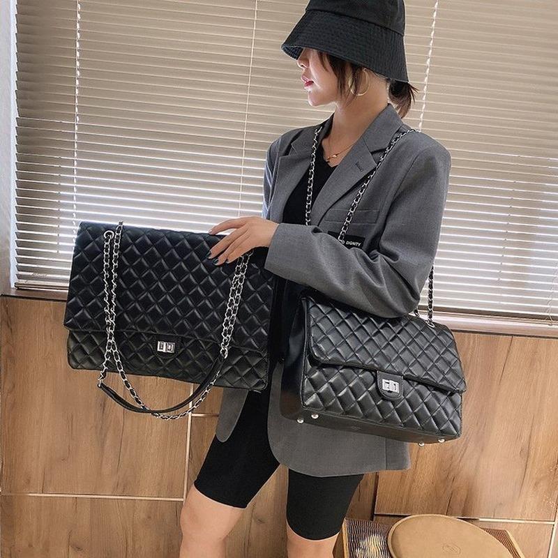 

Brand Designer Bags 2021 Korean Version Of Large-capacity Rhombic Chain Shoulder Bag Fashion All-match Messenger Cross Body, Small black