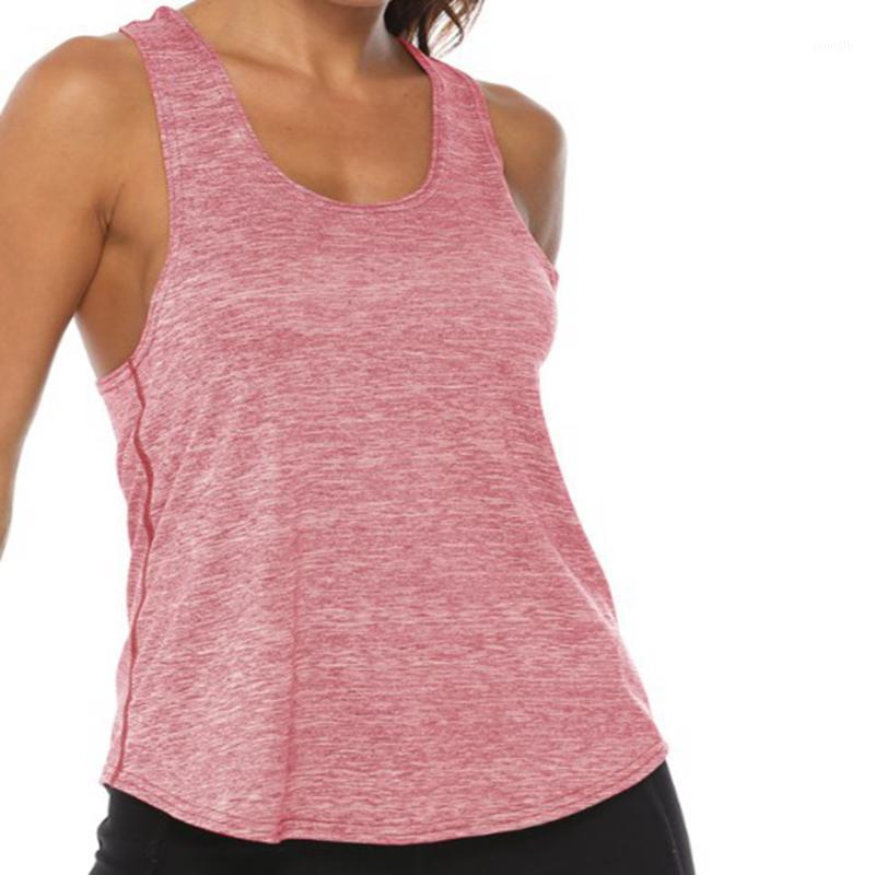 

Women Solid Yoga Shirts Loose Tank Tops Soft Yoga Wear Sports Sleeveless Round Neck Workout Running Vests Gym Clothing1, Pink