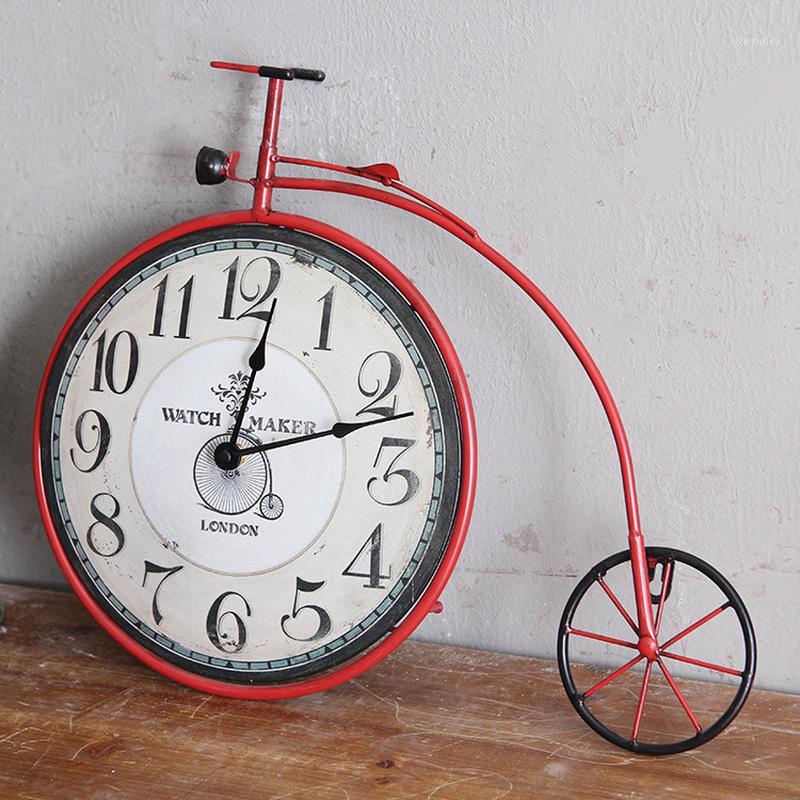 

ok Retro American Country Living Room Bedroom Creative Bicycle Wall Clock Personalized Decorative Clock Wall1