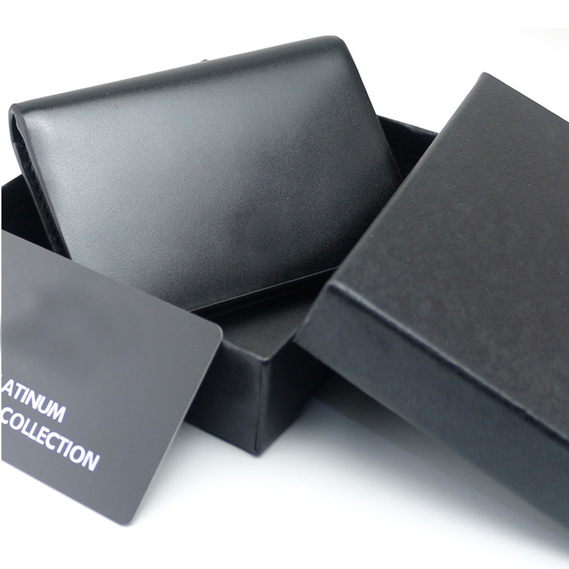 

Men's high quality credit card bag leather cash holder business card holder M wallet father's day gift, Black